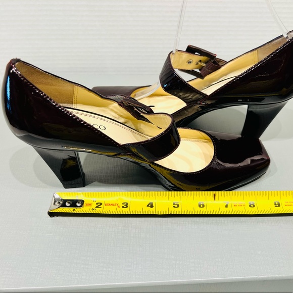 Franco Sarto Mary Jane Tenor Square Toes Side Buckle Closure Patent Leather - Picture 13 of 14
